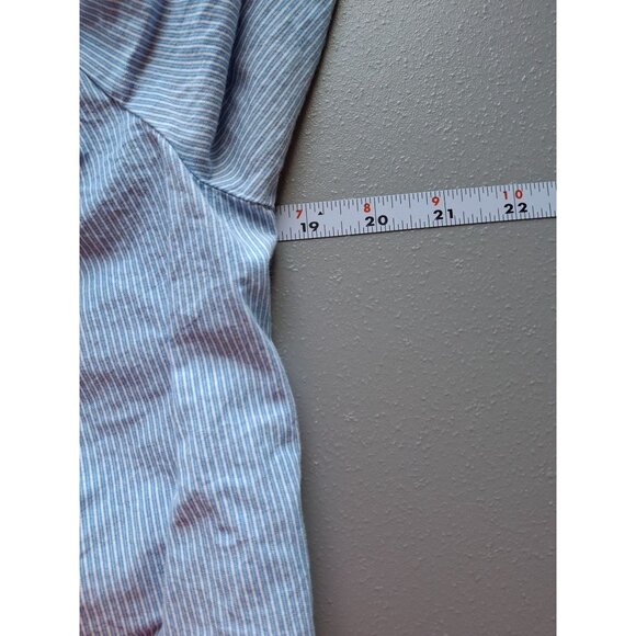 Crown & Ivy Womens Peasant Top SBlue Stripe Red Embroidery 3/4 Sleeves Boho - Picture 4 of 5